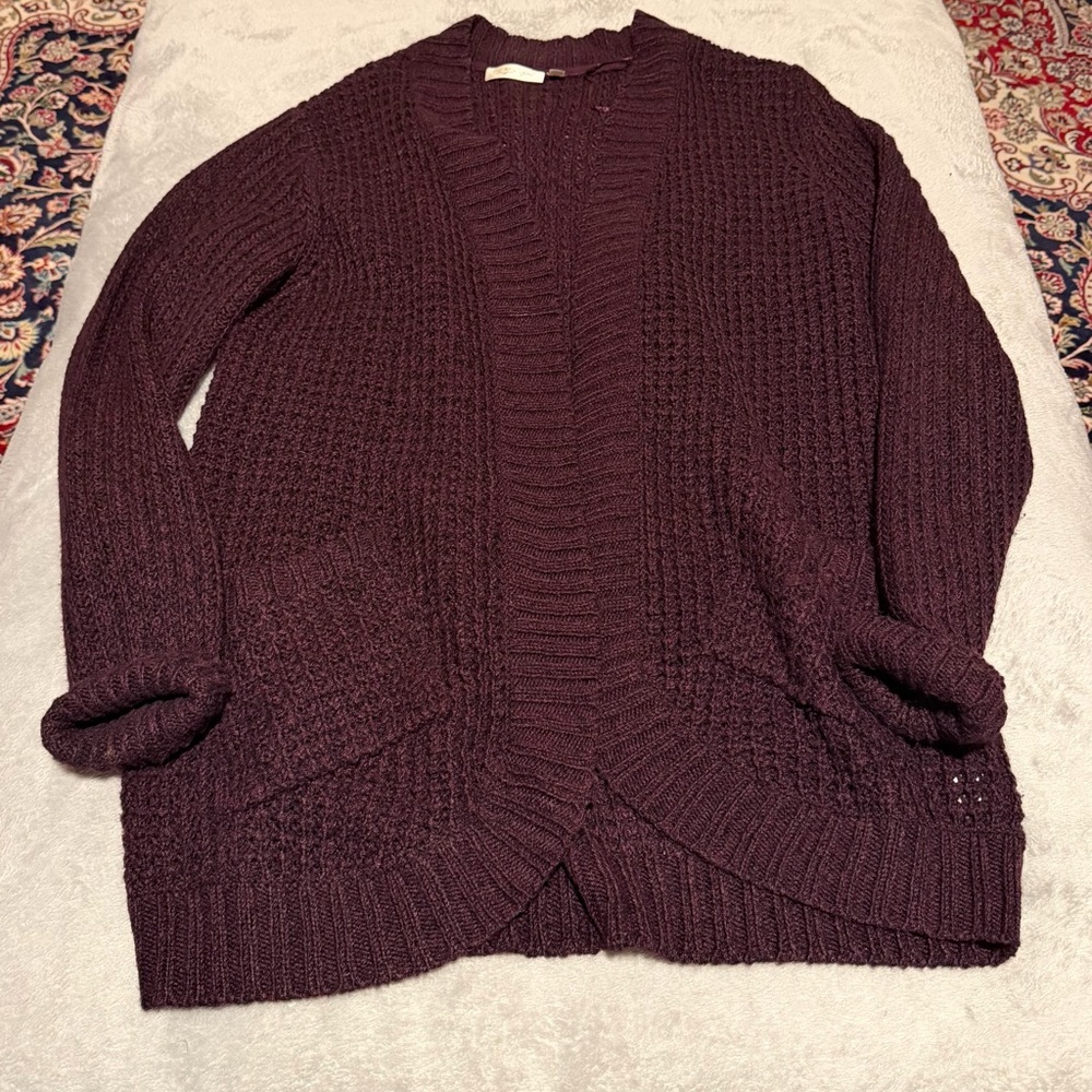 RD Style Deep Purple Long Cardigan Sweater Size Large